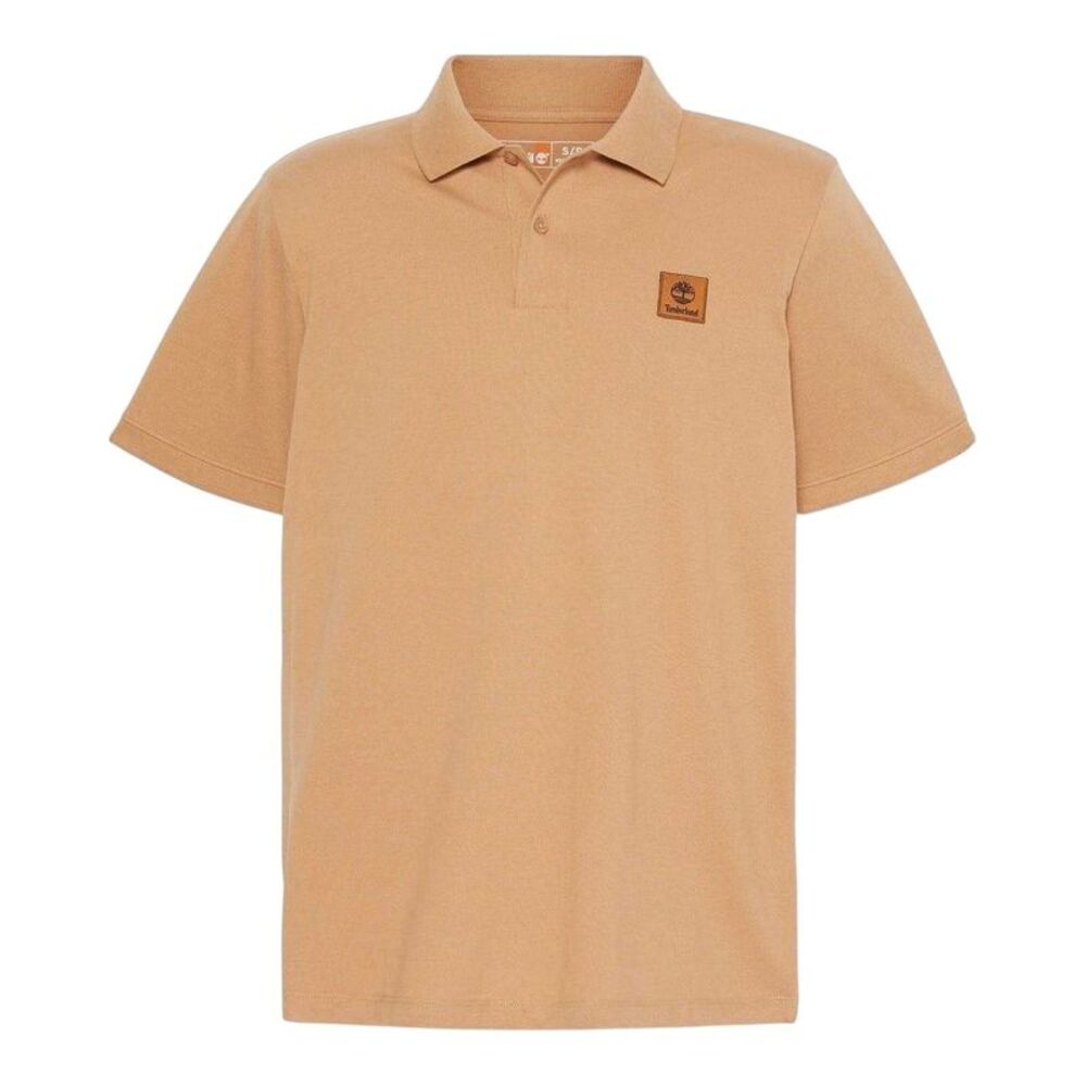 Timberland Mens Button Regular Short-Sleeved Polo Shirt / Wheat
